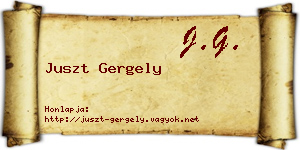 Juszt Gergely névjegykártya